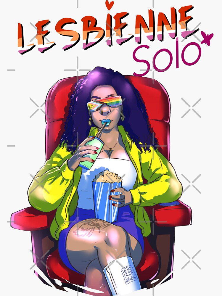 Aperçu 3 sur 3. Sticker avec l'œuvre Black lesbians - Lesbienne solo créée et vendue par Reine-Dibussi.