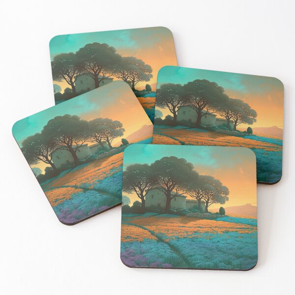 Item preview, Riviera landscape painting in the style of an oil painting designed and sold by Pflugart.