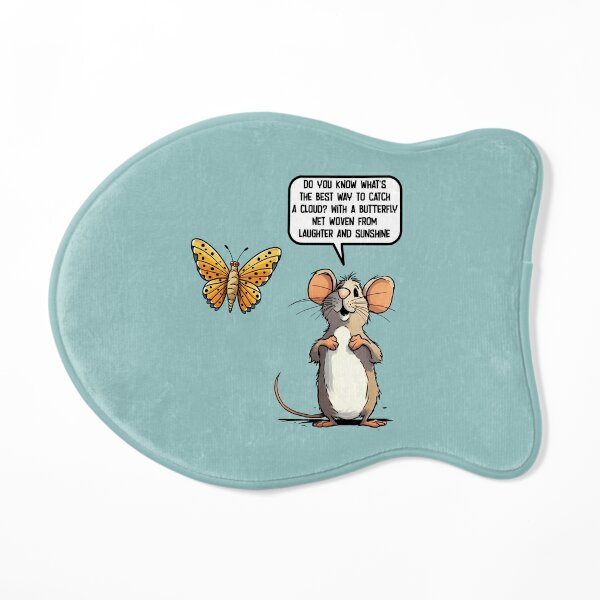 A whimsical cartoon mouse speaks to a butterfly about catching clouds with butterfly  nets. Sticker for Sale by DEGryps