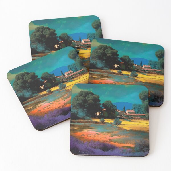 Item preview, Riviera landscape painting in the style of an oil painting designed and sold by Pflugart.