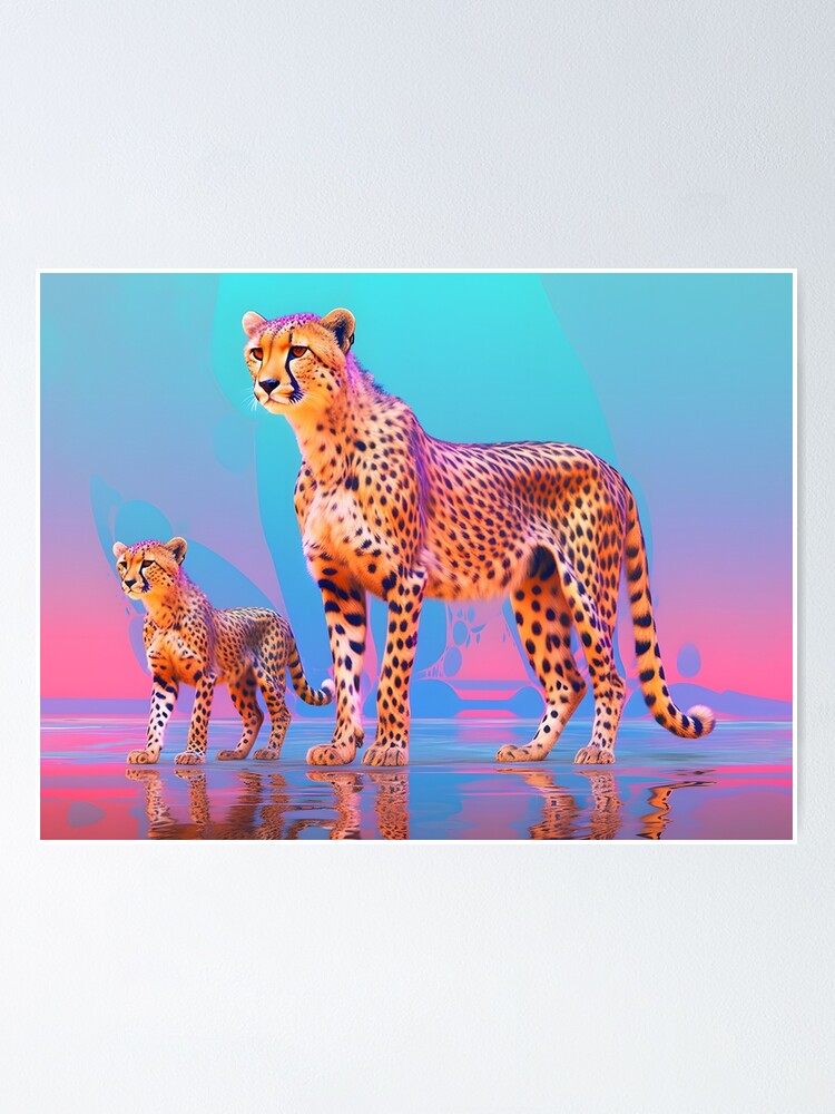 Cheetah and her cub Poster for Sale by Akanga1