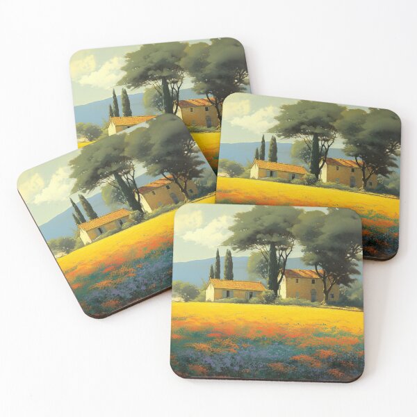 Item preview, Riviera landscape painting in the style of an oil painting designed and sold by Pflugart.