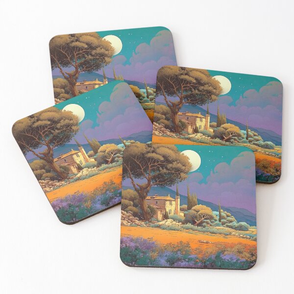 Item preview, Riviera landscape painting in the style of an oil painting designed and sold by Pflugart.