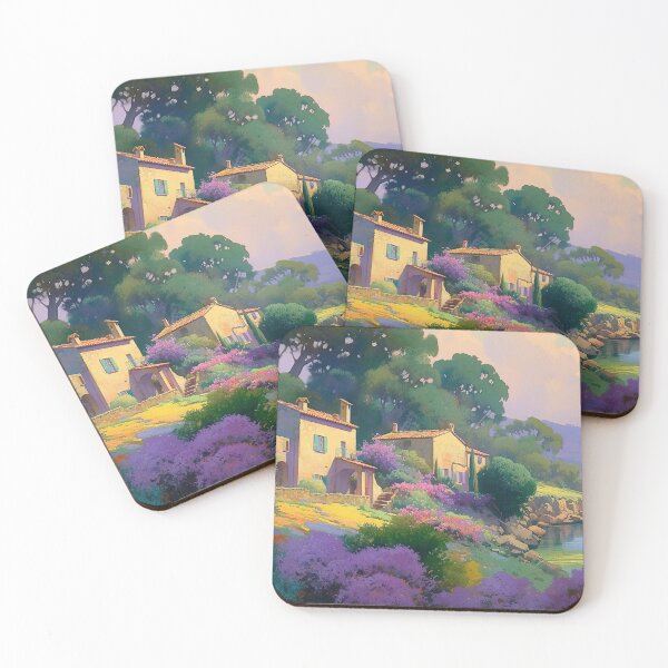 Item preview, Riviera landscape painting in the style of an oil painting designed and sold by Pflugart.