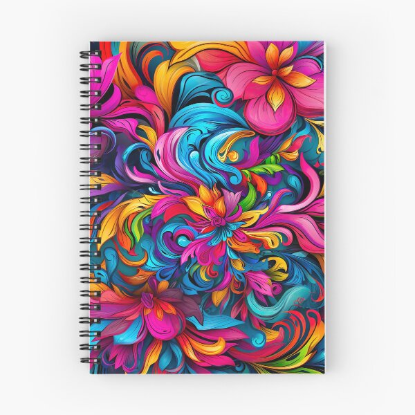 Item preview, Bold color-clash pattern - swirls and flowers designed and sold by miss-keysmash.