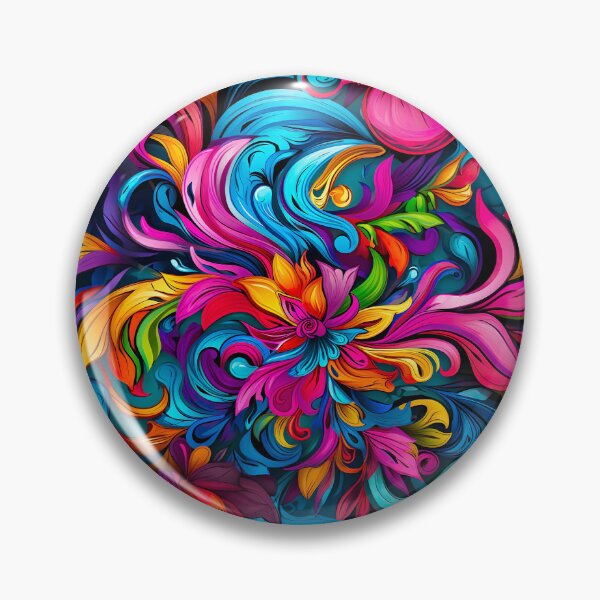 Item preview, Bold color-clash pattern - swirls and flowers designed and sold by miss-keysmash.