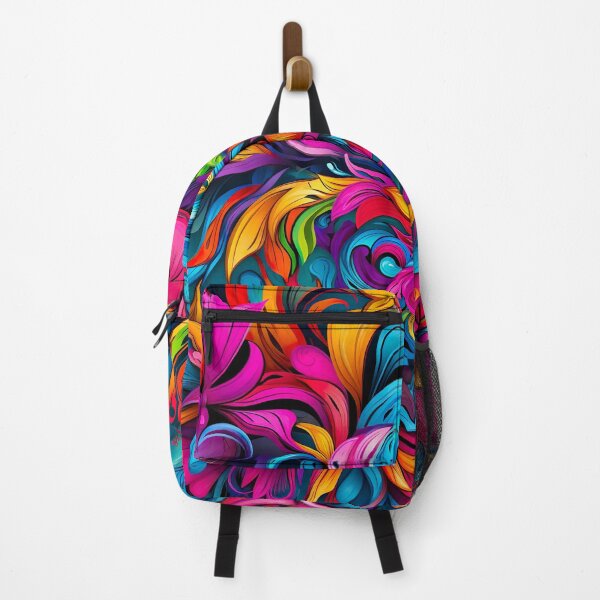 Item preview, Bold color-clash pattern - swirls and flowers designed and sold by miss-keysmash.