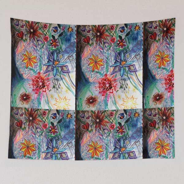 Item preview, stars and flowers designed and sold by Elzbieta Kolorowa.