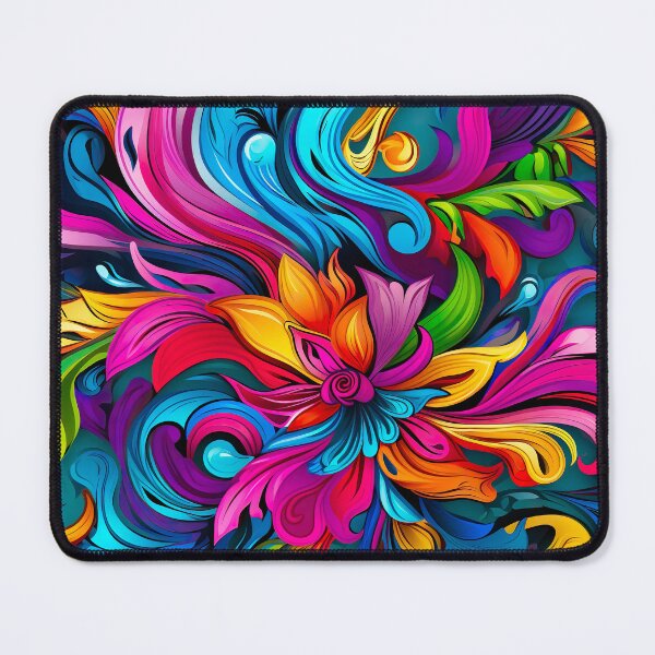 Item preview, Bold color-clash pattern - flower and swirl designed and sold by miss-keysmash.