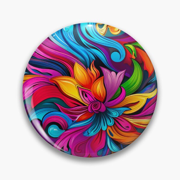 Item preview, Bold color-clash pattern - flower and swirl designed and sold by miss-keysmash.