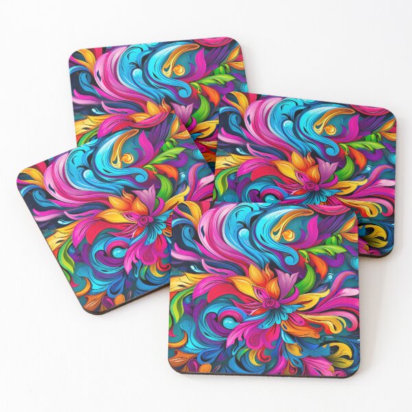 Item preview, Bold color-clash pattern - flower and swirl designed and sold by miss-keysmash.