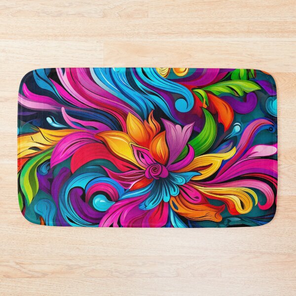 Item preview, Bold color-clash pattern - flower and swirl designed and sold by miss-keysmash.