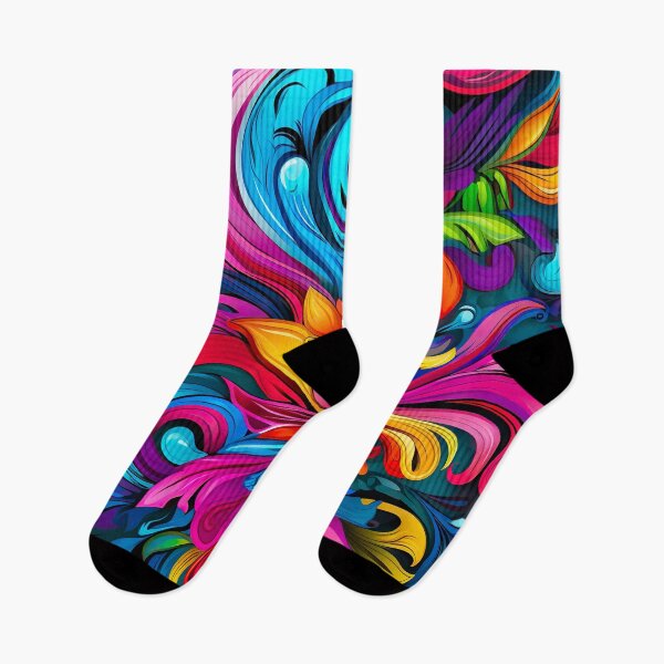 Item preview, Bold color-clash pattern - flower and swirl designed and sold by miss-keysmash.