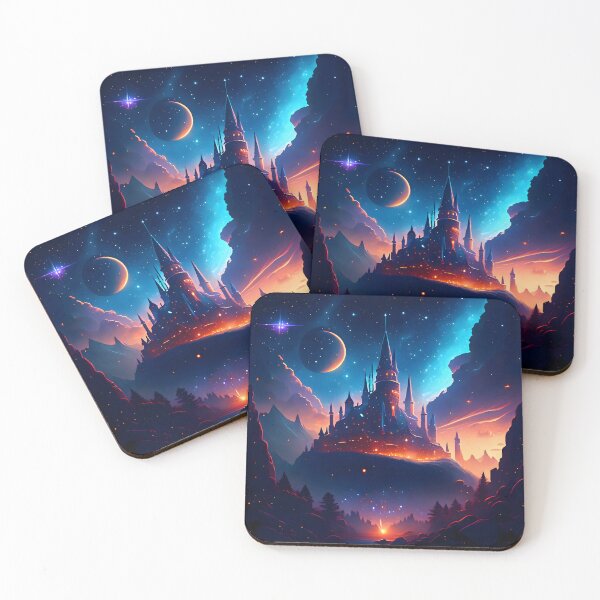Item preview, Enchanted castle under a starry forest sky designed and sold by byaz3.
