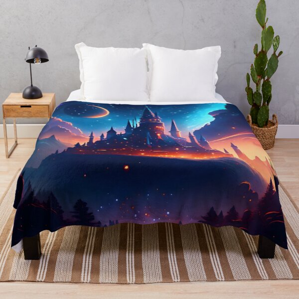 Item preview, Enchanted castle under a starry forest sky designed and sold by byaz3.