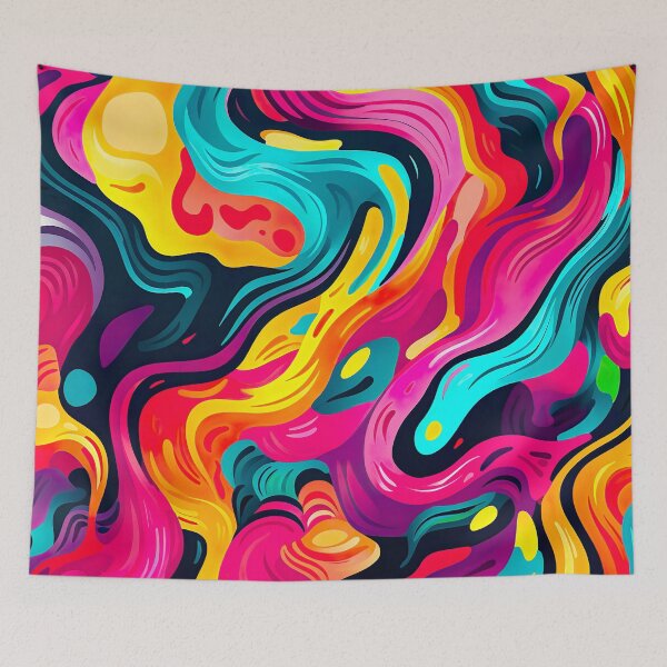 Item preview, Bold color-clash pattern - swirls and waves designed and sold by miss-keysmash.