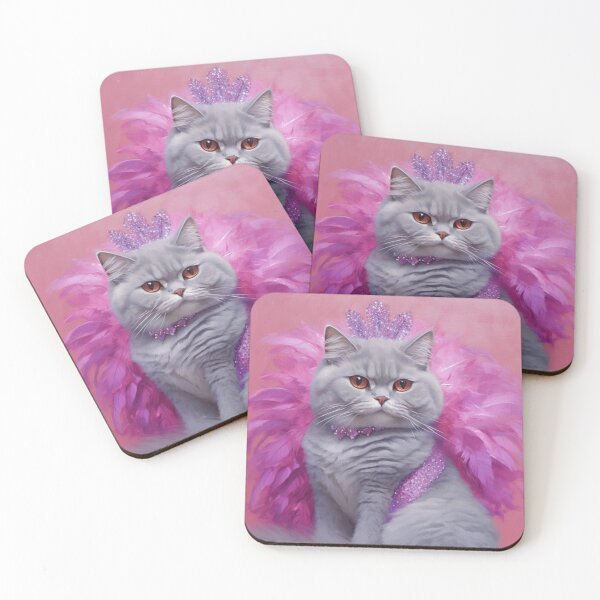 Item preview, British Shorthair On Pink Background designed and sold by Nocturne  Paws.