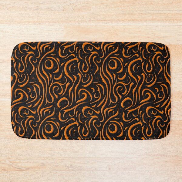 Item preview, Repeating Swirl Pattern in saffron color designed and sold by kiyaansh16.