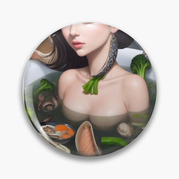 Artikelvorschau, Nautische Gastronomie – Meeresfrüchte-Art von Mädchen (Surrealismus-Bearbeitung) entworfen und verkauft von WULFLAND ARTS.