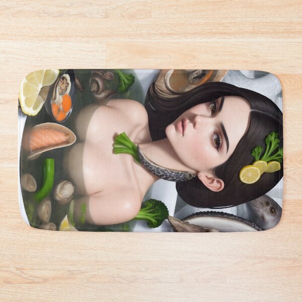 Item preview, Nautical Gastronomy - Seafood kind of Girl ( Surrealism Edit ) designed and sold by WULFLAND ARTS.