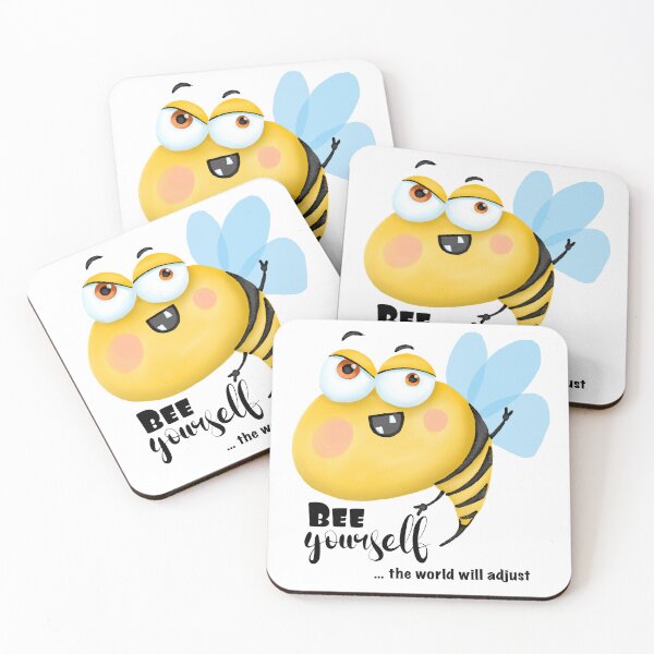 Item preview, Bee yourself- cute bee humor - funny bee cartoon puns designed and sold by JyayasiDesigns.