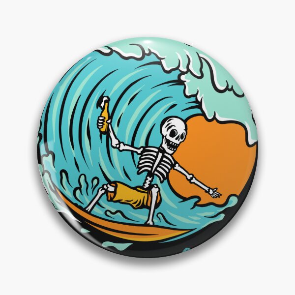 Item preview, Catch Waves Not Feelings - Skeleton Surfing Graphic designed and sold by DigitalByEb.