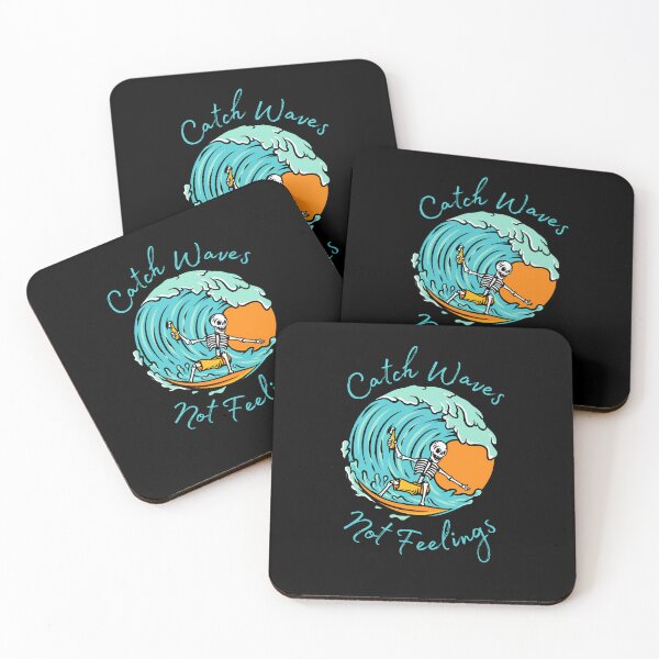Item preview, Catch Waves Not Feelings - Skeleton Surfing Graphic designed and sold by DigitalByEb.