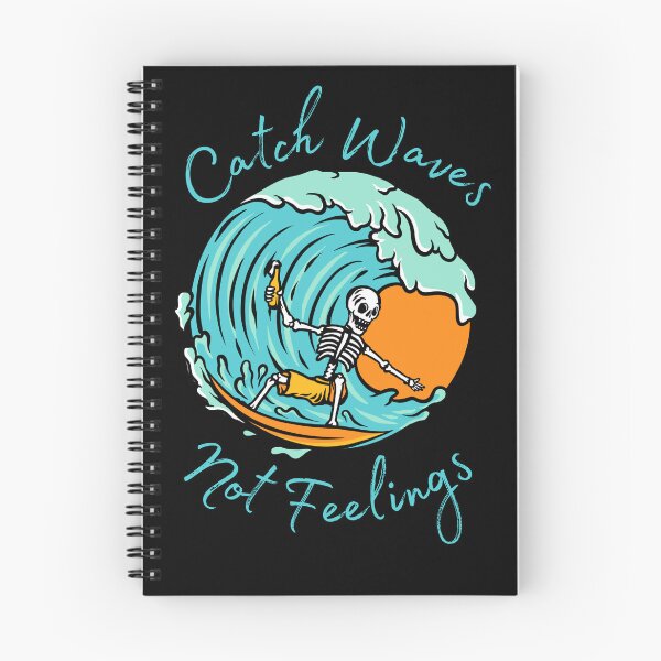 Item preview, Catch Waves Not Feelings - Skeleton Surfing Graphic designed and sold by DigitalByEb.