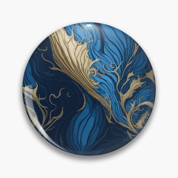 Item preview, Seamless Pattern Blue & Gold Ocean waves designed and sold by CASUALURBAN.