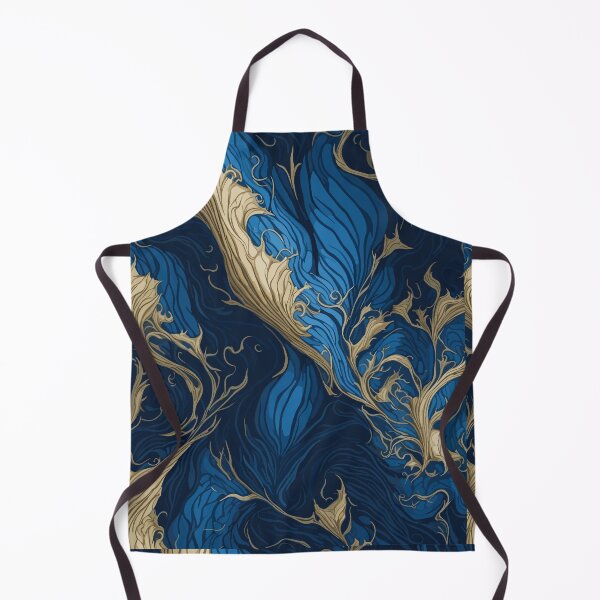 Item preview, Seamless Pattern Blue & Gold Ocean waves designed and sold by CASUALURBAN.