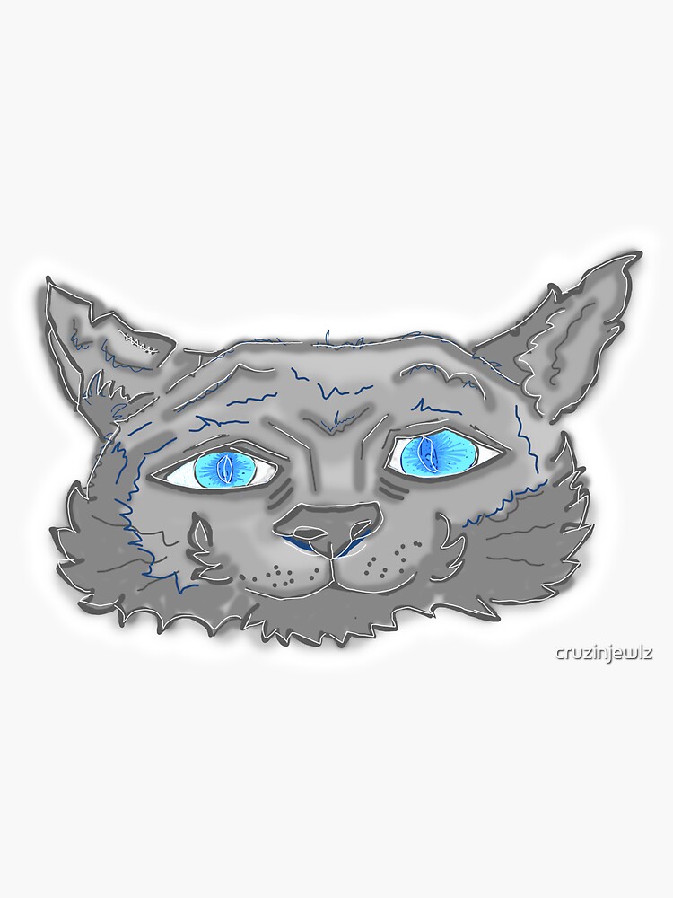 Thumbnail 3 of 3, Sticker, Earl Greyish gray Tom cat cute and silly designed and sold by cruzinjewlz.
