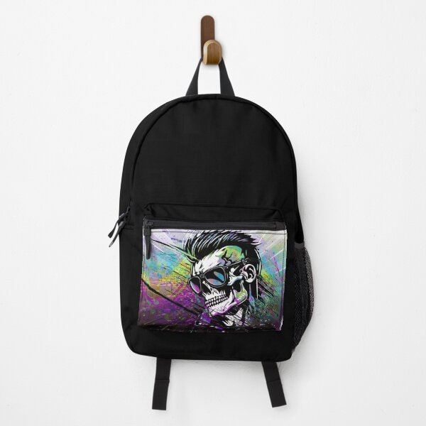Item preview, Psychedelic Skull and Shades Purple Music Notes Abstract Illustration Design designed and sold by VibesAndVision.