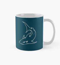 Schwimmender Haifisch Weißer Hai-Kunst-Haifisch-Liebhaber-Haifisch-Angriffs-Druck Tasse (Standard)