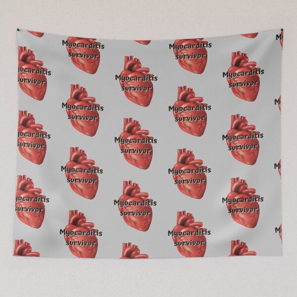 Item preview, Myocarditis survivor red heart for myocarditis awareness cardiomyopathy sucks designed and sold by Lady-Frost.