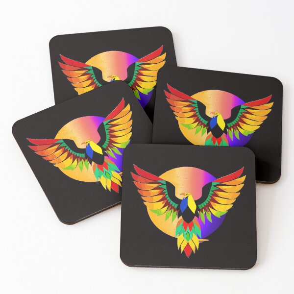 Item preview, colorful bird on the background of the moon designed and sold by MacLis.