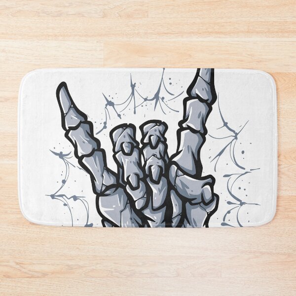 Item preview, metal sign skeleton hand rock gesture designed and sold by SceneryStudio.