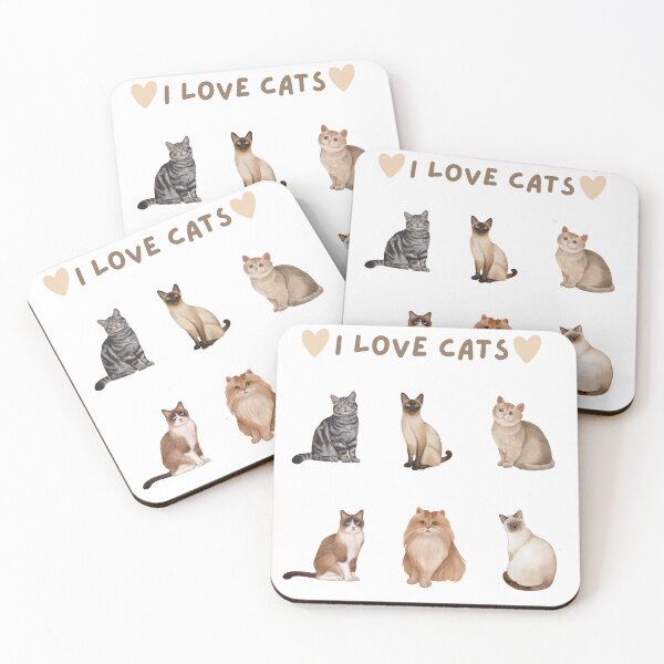 Item preview, I love cats. Cute set of cats. designed and sold by Kitty-Cactus.