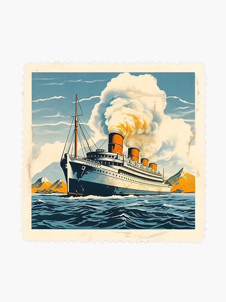 Titanic Postage Stamp Sticker for Sale by StreetCandyFilm