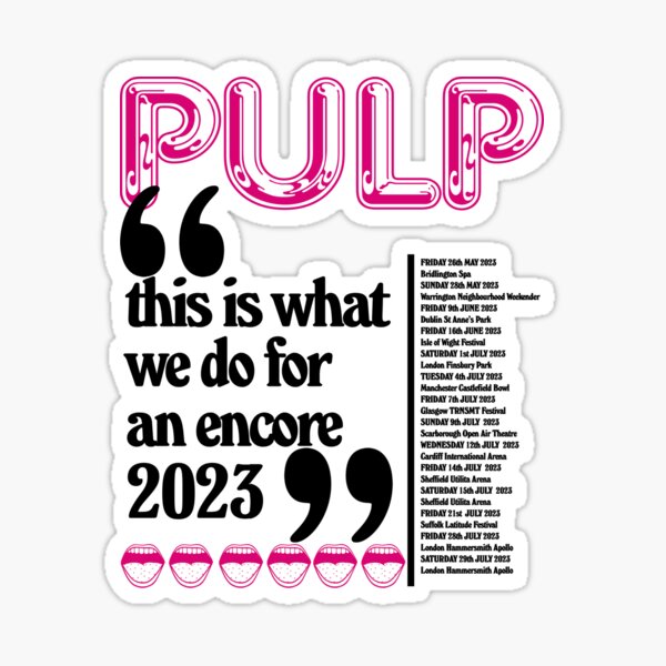 Pegatina for Sale con la obra «Pulp Tour 2023 Jarvis Cocker Britpop ...