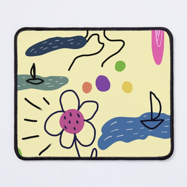 Item preview, Flower sea scribble cute abstract yellow pattern designed and sold by Yana Mustafina | Boho Soulful Designs.