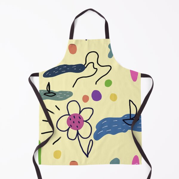 Item preview, Flower sea scribble cute abstract yellow pattern designed and sold by Yana Mustafina | Boho Soulful Designs.
