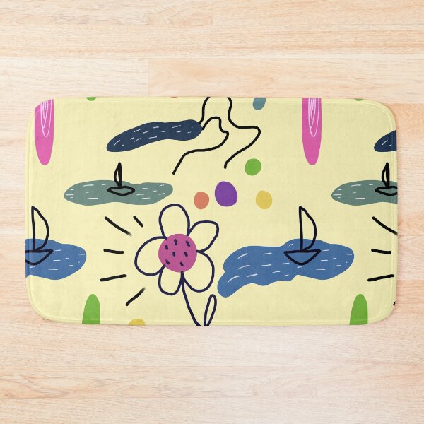 Item preview, Flower sea scribble cute abstract yellow pattern designed and sold by Yana Mustafina | Boho Soulful Designs.