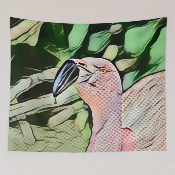 Item preview, Flamingo Head In Pointillism designed and sold by Fearless-Fox.