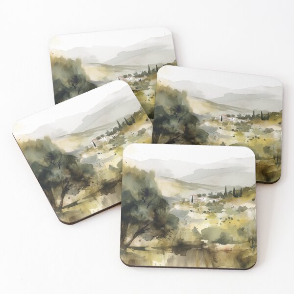 Artikelvorschau, Olive Mountainscape Canvas Print entworfen und verkauft von artbybodhi.
