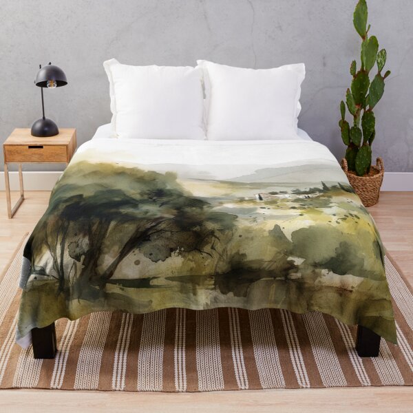 Item preview, Olive Mountainscape Canvas Print designed and sold by artbybodhi.