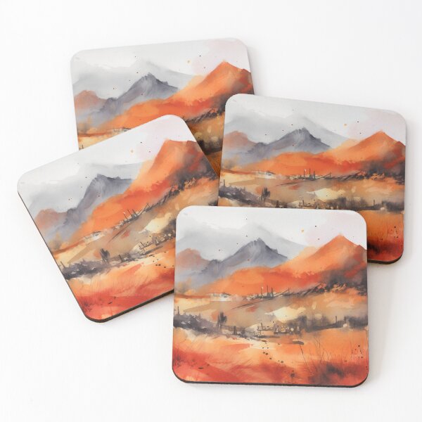 Item preview, Orange Mountainscape Canvas Print designed and sold by artbybodhi.