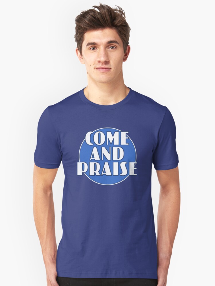Alternate view of Come And Praise, 1980s school hymn book cover Slim Fit T-Shirt