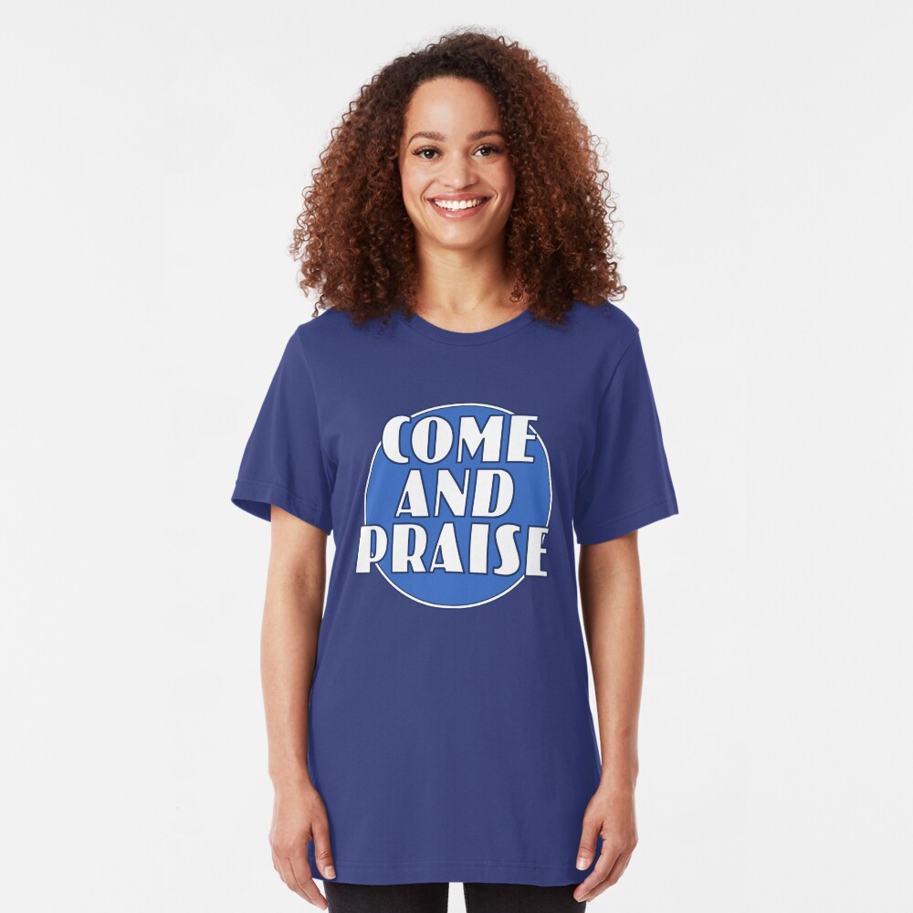 Come And Praise, 1980s school hymn book cover Slim Fit T-Shirt