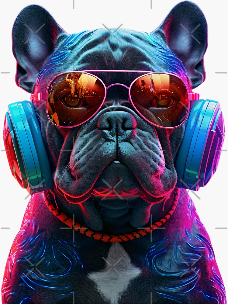 Dog Wearing Headphones, Dog Wearing Sunglasses, Puppy Wearing Headphones  Poster for Sale by CoolHippoQuotes