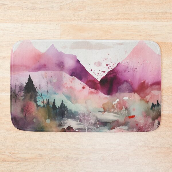 Item preview, Pink Mountainscape Canvas Print designed and sold by artbybodhi.